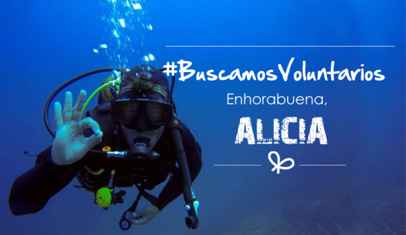 Imagen para anunciar a la ganadora del sorteo de un bautizo de buceo en Murcia