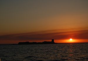 Fabulosa puesta de Sol desde barco en Cádiz