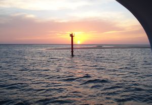 Fabulosa puesta de Sol desde barco en Cádiz