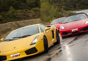 2 vueltas en Ferrari o Lamborghini en Castellolí o Inta (7-8km)